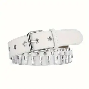 Bullet Punk Style Belt for Men and Women, Fashionable and Stylish Belt, Rock Casual Belt, PU Material, Very Suitable for Daily Dressing, Parties, Gatherings,, Valentine's Day