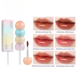 Cute Styling with Six Tone Lip Gloss, Liquid Lip Gloss, Hydrating Lipgloss, Jelly Mirror Naked Color Moisturizing and Hydrating Lipstick, Dyed Cosmetics, Essential for Beauty Makeup
