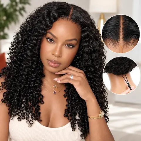 【FLASH SALE]13x6 Burmese Curly Wig Human Hair Glueless Lace Front Wigs Pre Cut Lace Wear and Go Wig Pre Plucked Curly Human Hair Wigs for Black Women Invisible Drawstring Wig Brazilian Human Hair Natural Black/Chocolate Brown
