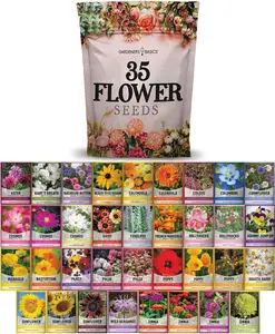 Gardeners Basics, Flower Seed Packets for Planting. 35 Individual Varieties Perennial, Annual, and Wildflower Seeds