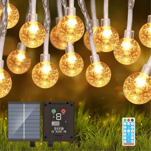 Globe String Lights, Crystal Globe Fairy String Lights Battery Operated with 39 Foot 100LED, Remote, IP65 Waterproof Indoor Outdoor Hanging Decorative