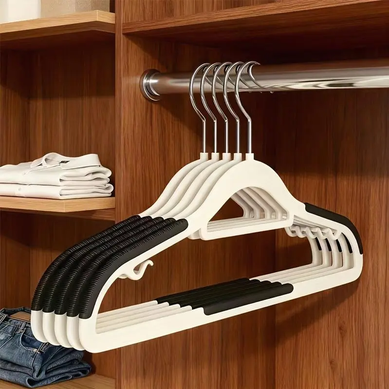 Durable Heavy-Duty Non-Slip Thick Plastic Hangers with Rotatable Hooks - Hanging Storage Organizer Hangers & Pegs, Multiple Packs (20/30/50pcs) Space-Saving for Wet & Dry Use, Bedroom Home Storage, 360° Rotating Hangers & Pegs, Hangable Hangers & Pegs