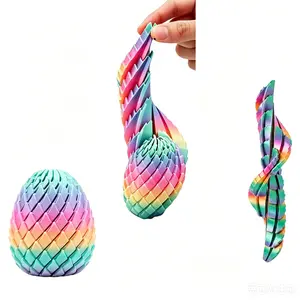 Twisty Fidget Egg, 3D Printed Slippery Egg Fidget, Easter Dragon Eggs, Easter Basket Stuffers Essentials,Stress Relief Desk Fidget Toy for Adults,3D Easter Egg Hunt Supplies    Dragon Fidget Egg