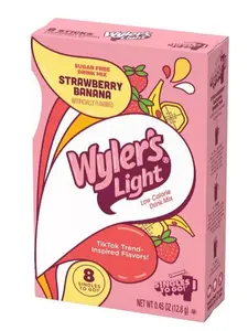 Wyler's Light Strawberry Banana Watertok - Pack of 3 - Singles To Go - Powdered Drink Mix - Delicious Refreshing Flavor - 24 Total Servings