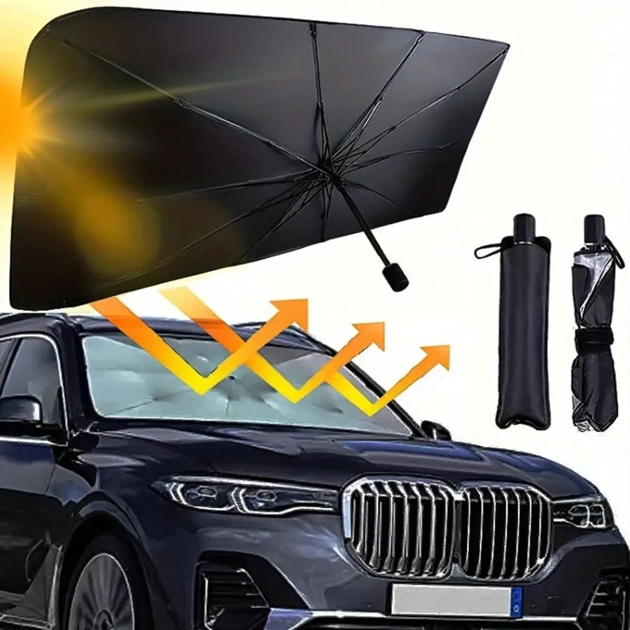 Car Front Windshield Sunshade - Summer Foldable Portable Car Exterior Accessory for Cooling, Heat Block