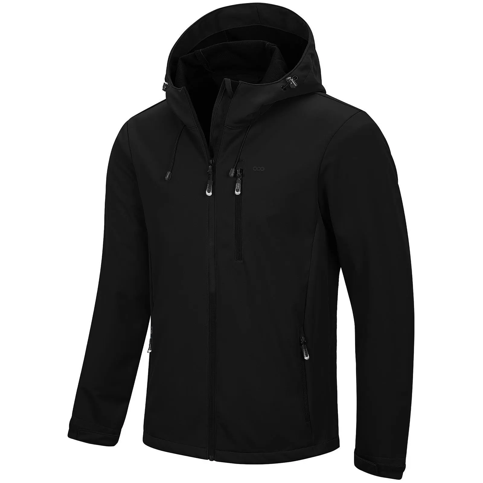33,000ft Men's Hooded Softshell Jacket - Waterproof Windbreaker with Pockets, Zipper - Lightweight for Outdoor Hiking, Driving, Working, Adventure Men's Lightweight Jackets, Biking, Stretch Fit