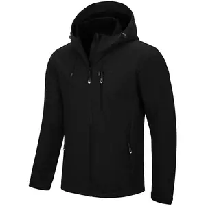 33,000ft Men's Softshell Jacket with Hood Waterproof Windbreaker Lightweight Rain Shell Jacket for Outdoor Hiking Travel