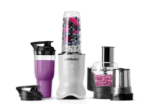 Nutribullet Ultra Plus Kitchen System, 32 oz. and 24 oz. Blending Cups, 2-Cup Food Processor, Single Speed, Pearl White Blender