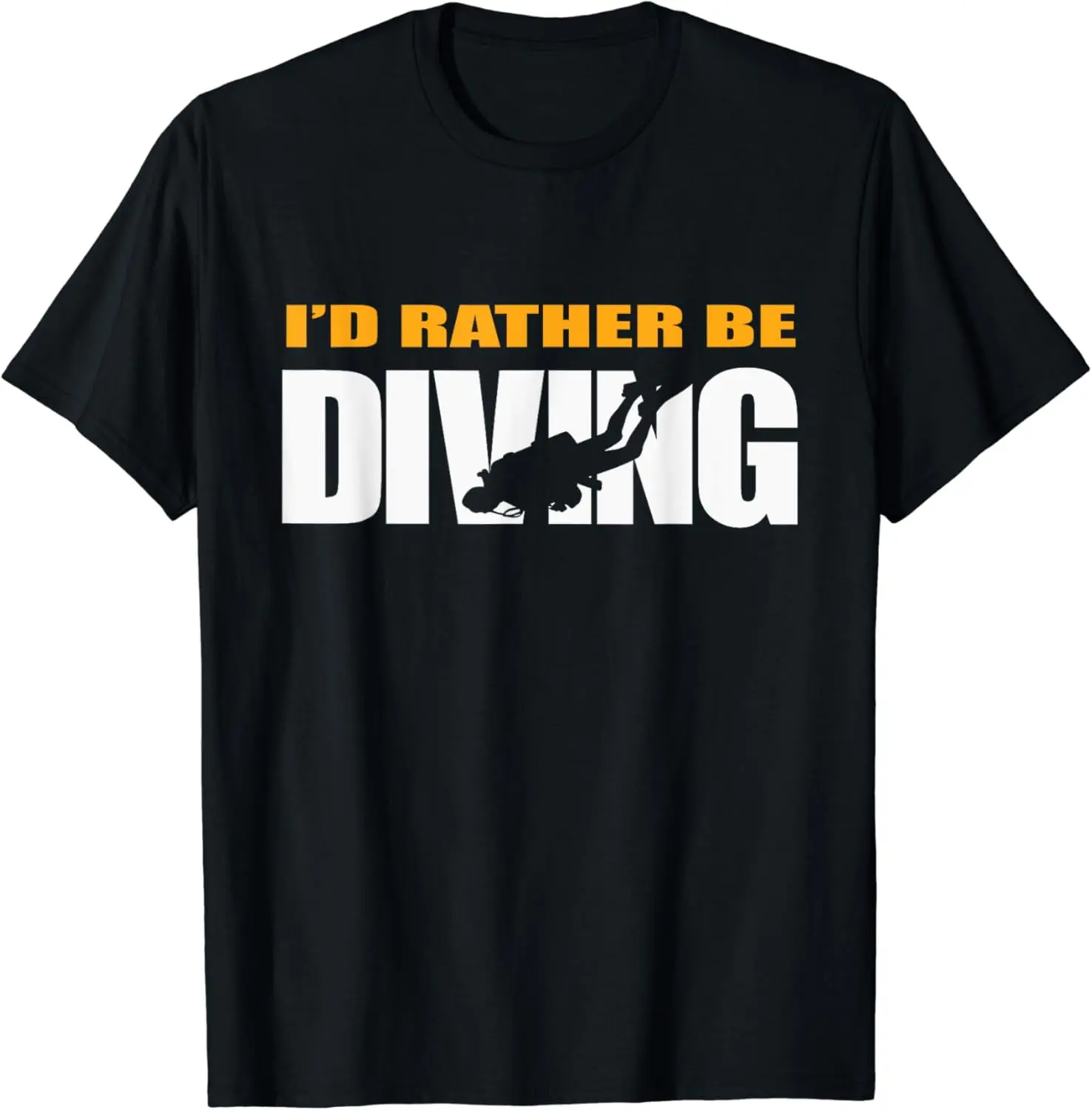 100% Cotton I'd Rather Be Diving Scuba Diving Funny Creative Graphic T-Shirt