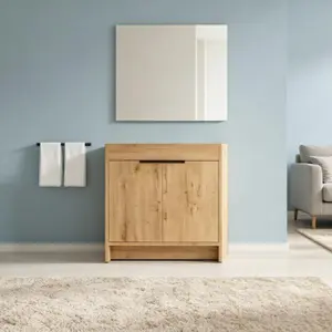 36" Freestanding Bathroom Vanity with 2 Soft-Close Cabinet Doors, Modern Wood Finish, Spacious Storage, Stylish Bathroom Cabinet for Home, Durable Bathroom Furniture Upgrade