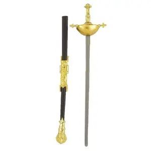 Musketeer Historic Sword - Plastic - Gold/Black - Costume Accessory Prop