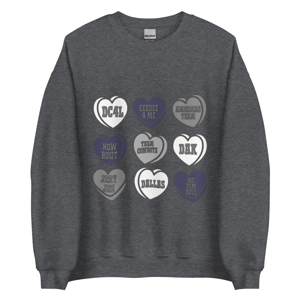 Cowboys Conversation Heart Crewneck Sweater