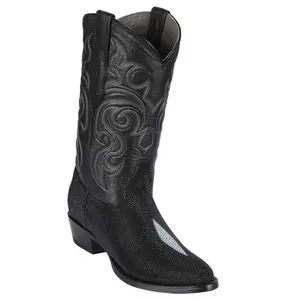 Los Altos Men's Genuine Single Stone Stingray Western Boots Round Toe Handmade 651205