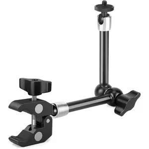 Magic Arm MS01 Super Clamp with Articulating Arm - Load Capacity 5.5 LBS, Mounts & Clamps with 1/4" and 3/8" Threads for Camera, Field , LED Light, Camera Rig