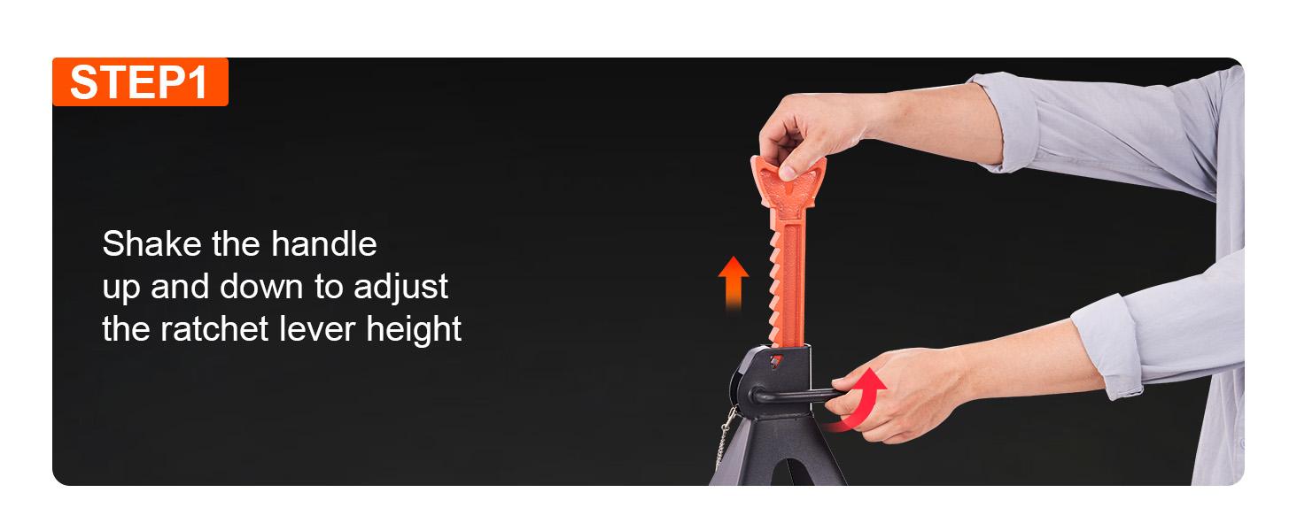 VEVOR Jack Stands, TikTokShopBlackFriday, 6 Ton (13,000 lbs) Capacity Car Jack Stands Double Locking, 14.2 -23 inch Adjustable Height, for lifting SUV, Pickup Truck, Car and UTV/ATV, Red, 1 Pair