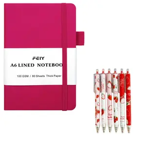 2-Piece Set Strawberry Gel Pen & Lined Notebook, Sweet Hand-Drawn Style, 0.5mm Smooth Tip, 160 Pages, Ideal for Diary, School, Gifts