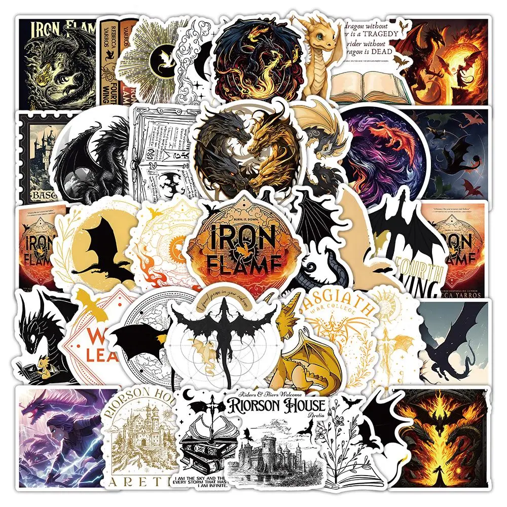 Fourth Wing Themed Sticker Set, 1 Set Including Waterproof Adhesive Vinyl Decal & Metal Bookmark & Notebook, Decorative Waterproof Stickers for Guitar, Skateboard