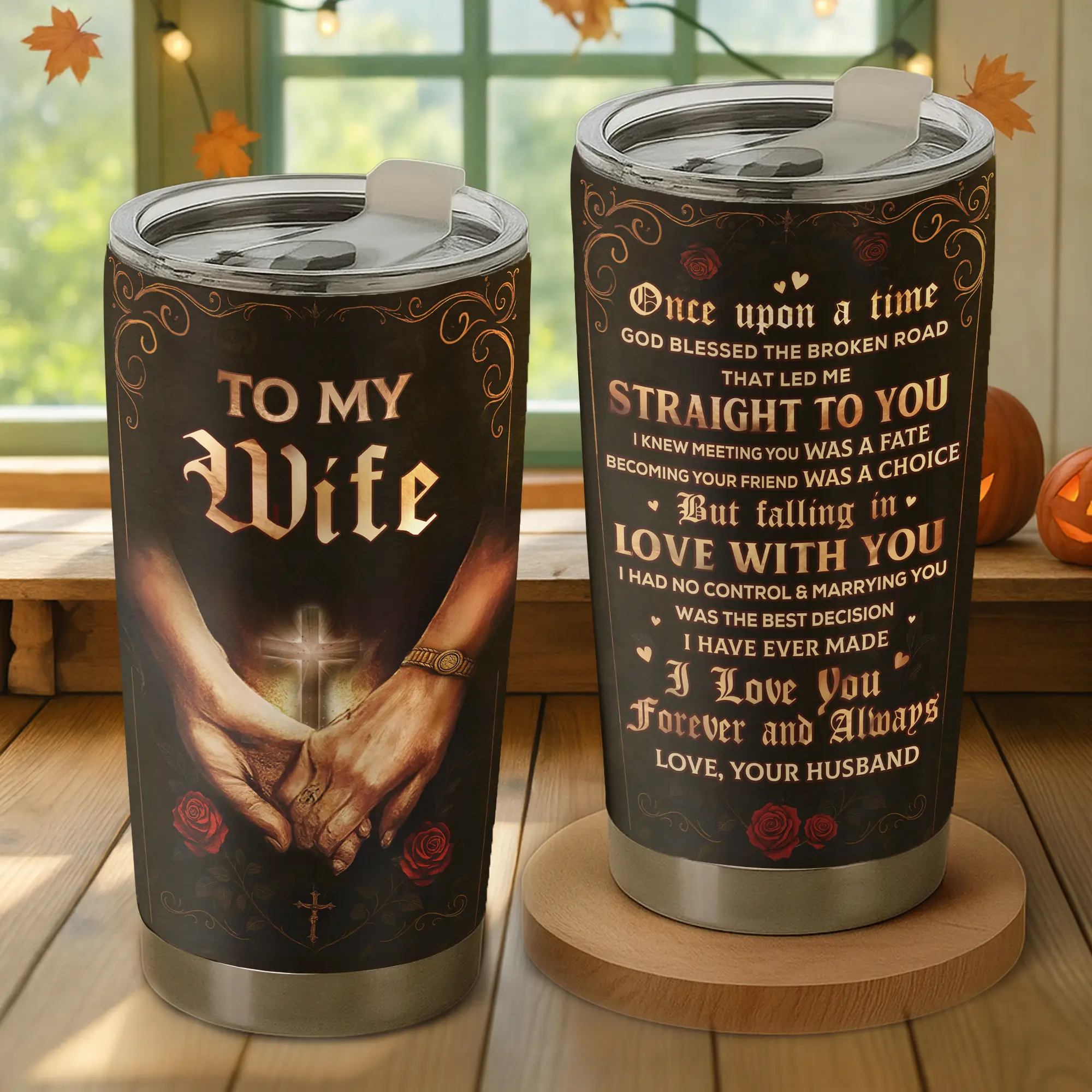 Gift – To My Wife Christian Love 20oz Tumbler – Faith-Based Romantic Gift for Wife from Husband, Anniversary, Valentine’s, or Everyday Love Reminder