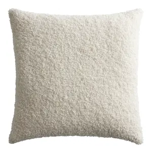 Oversized Textured Boucle Throw Pillow, Ivory Throw Pillow, Vintage Square Pillow, Decorations Pillow for Sofa, Living Room, Office, Bedroom