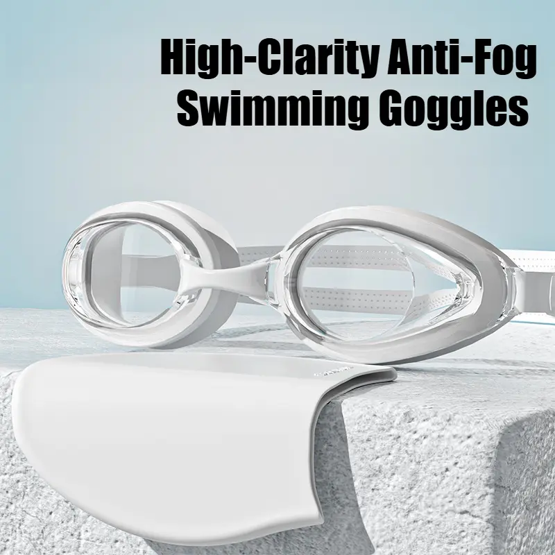 Swimming goggles adult large frame high definition waterproof and anti-fog myopia diving eye protection swimming glasses professional silicone swimming cap