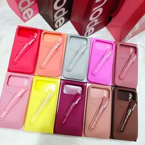 RHODE Lipstick Holder Soft Touch Phone Case for iPhone 11 12 13 14 15 16 17 Pro Max, Silicone Shockproof Anti Scratch Protective Cover with Built in Lip Gloss Slot