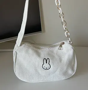 miffy embroidered shoulder - baguette bag