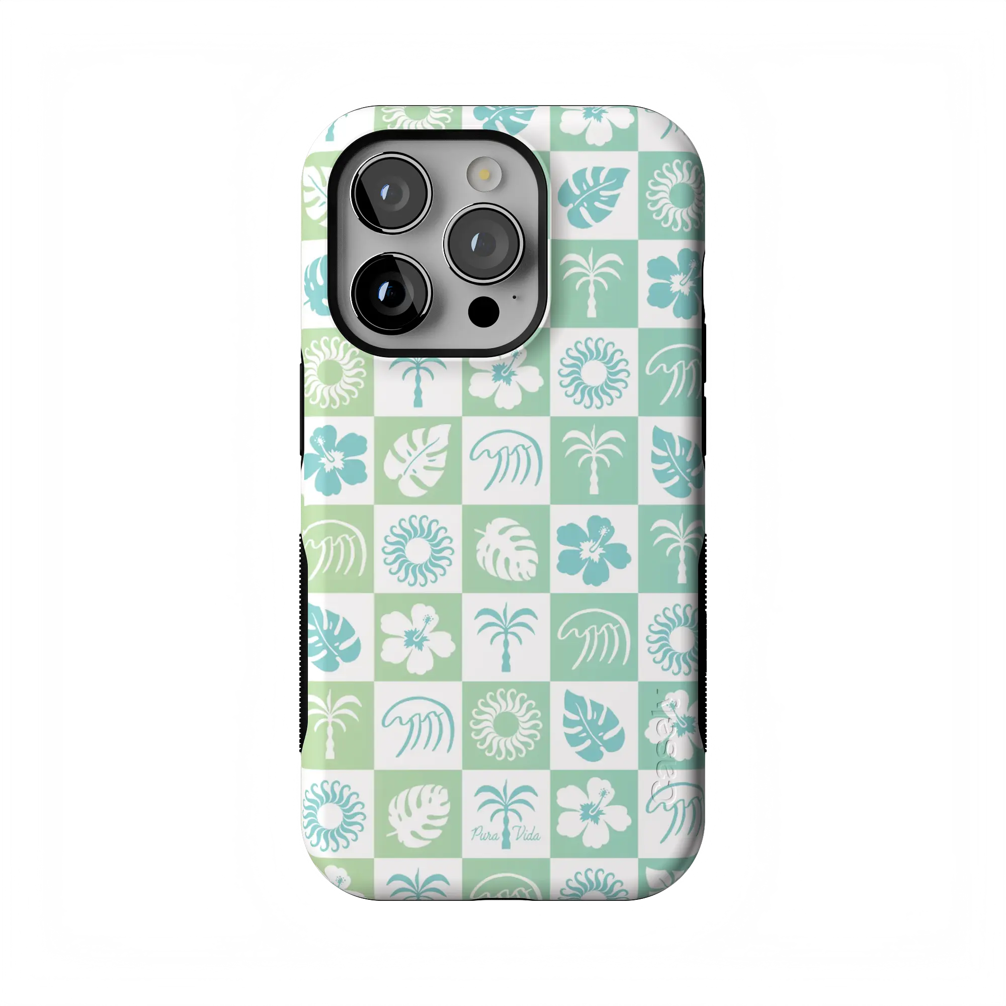 Casely iPhone 14 Pro Case | Pura Vida | Coastal Checkers | Bold Protective Design | Compatible with MagSafe