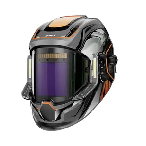 ANDELI Adjustable Shade Solar Powered Welding Helmet MONER LED 3.94"X3.74 Auto Darkening Welding Helmet with 4 Arc Sensor True Color Large Viewing Screen for MIG TIG ARC CUT Weldingcap Weldingmask