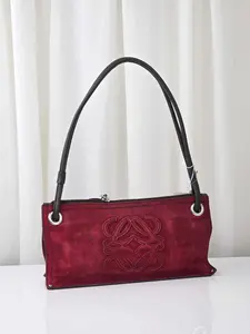 Pre-owned Loewe As Shown Shoulder Bags Suede Shopper Shoulder Bag, Red MR02062026B491