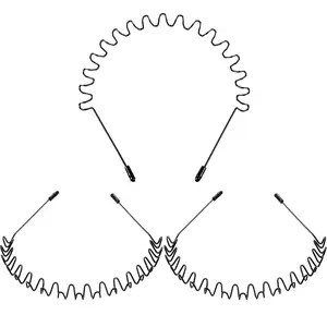 Hairband, 3 Pack Metal Headband for Men Unisex, Wavy Wired Zigzag Spring Sports Fashion Headwear, Non Slip Hair Hoop, Hair Accessories