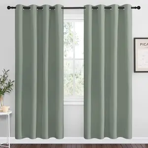 NICETOWN Greyish Green Blackout Curtains 78" Long for Office, Dining Room, Guest Room, Sound Reducing Heat and Cold Block Curtain Panels for Modern Decorative (55" Wide, 2 Pieces)