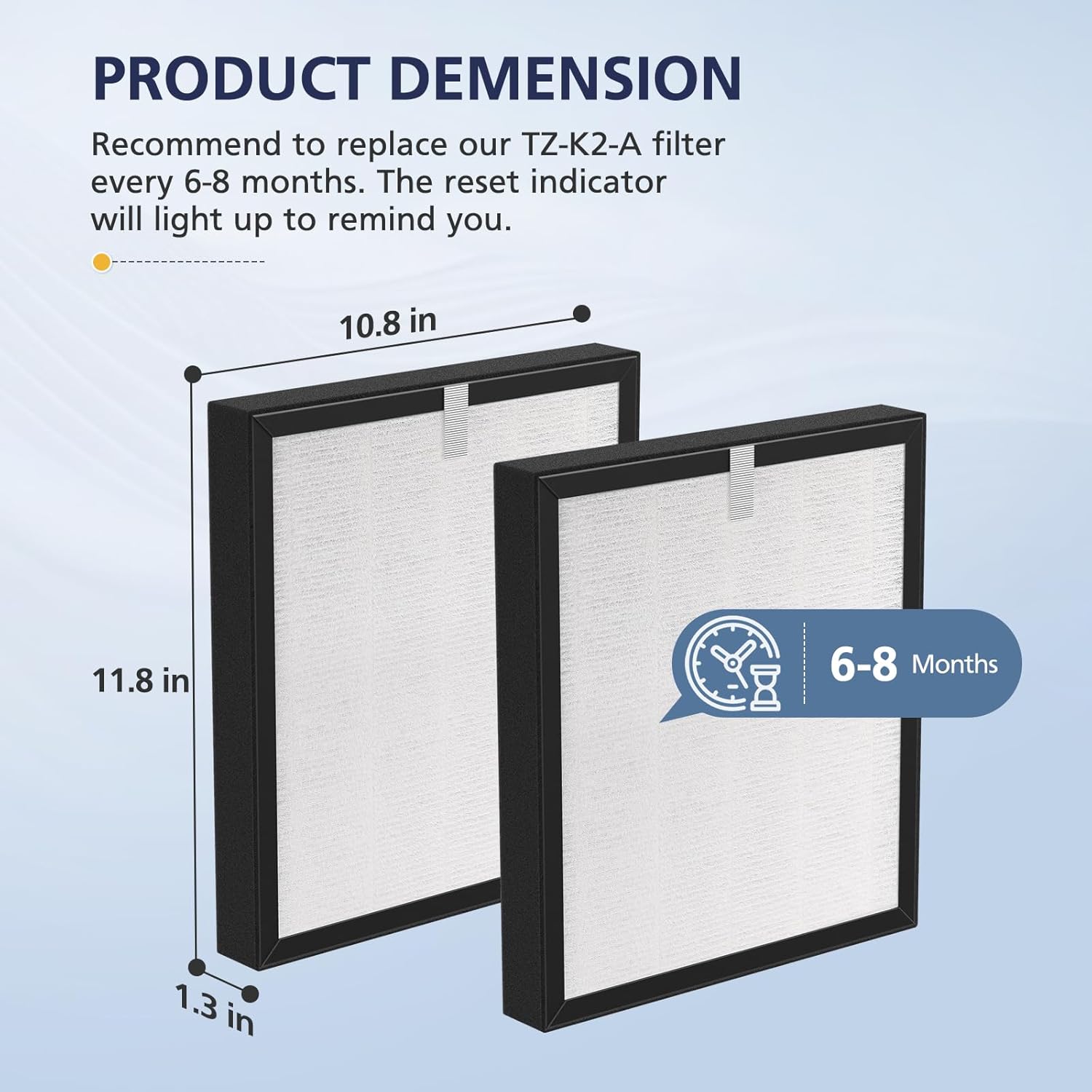TZ-K2 Replacement Fil-ter Compatible with ToLife TZ-K2 Air Puri-fier for Home Large Room, 3-in-1 HEPA High-Efficiency Activated Carbon TZ-K2-A Fil-ter, 3 Pack