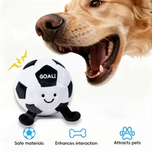 Squeaky Plush Soccer Ball Dog Toy  Interactive Chew Toy for Puppies & Medium/Large Dogs