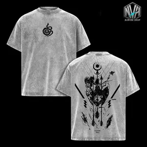 Destiny 2 Hunter Washed Shirt, Snake Emblem Prey Sci-Fi Video Game Vintage Charcoal Black Boxy Fit Graphic Tee, Heavyweight Cotton Premium Gaming Top
