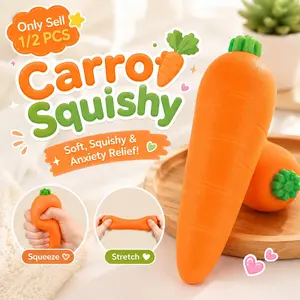 1/2 PCS Carrot Squishy, Carrot Squishies Stress Relief Toy, Anxiety Squishies, Fidget Cube Stress Relief, Carrot Realistic Squishies, Portable Anxiety Relief Tool & Cute Desk Decor, Stress Relief Decoration, Squishy Stress Balls