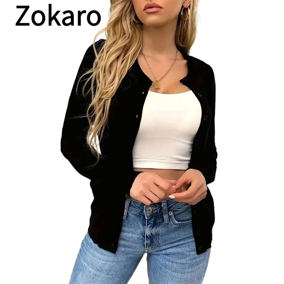 Elegant Cardigan for Women - Chic Sweater for Office and Party, All-Season Button-Front Layering Piece, Stylish and Versatile Jacket for Casual and Formal Outfits, Perfect for Trendy Women Knitwear Womenswear