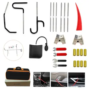 26-Piece Professional Emergency Car Repair Tool Kit - 303 Stainless Steel, Anti-Oxidation, Ergonomic Black S-Handle, Red Wedge, Wedge Air Wrench, 59-Inch Wheel Hub Puller, Disassembles Easily, Camping Bracket
