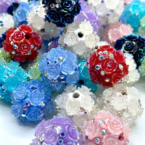 5pcs Kiss From a Rose Acrylic Fancy Beads - Perfect for Jewelry Making & Beading