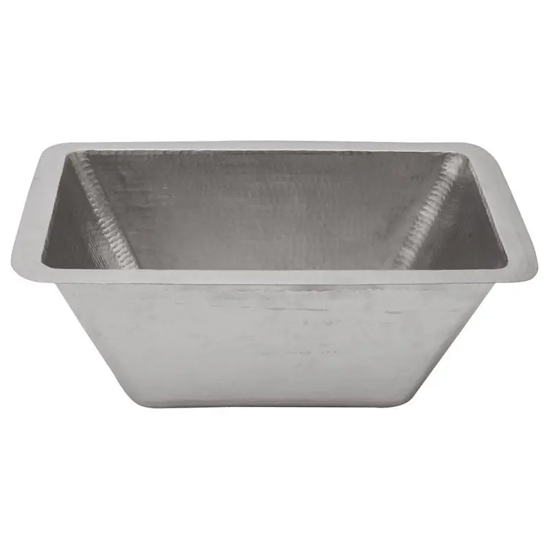 Rectangle Hammered Copper Bathroom Sink in Nickel