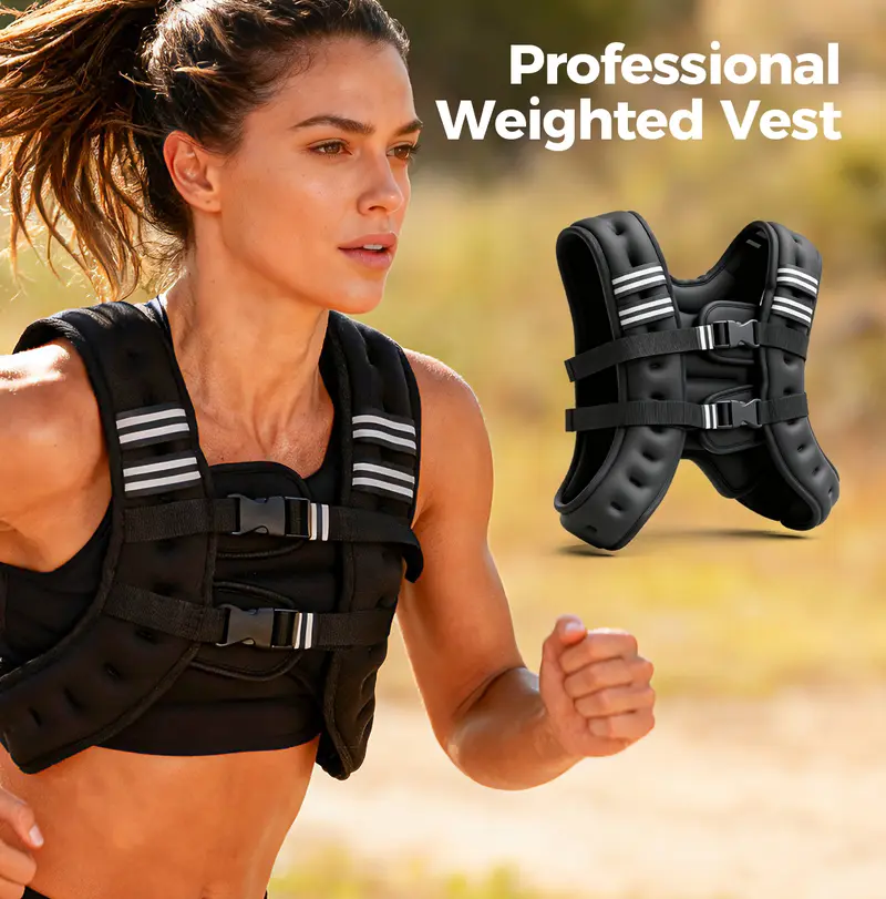 Weighted Vest for Men Women 6lbs/8lbs/12lbs/16lbs/20lbs/25lbs/30lbs Weights Strength Training Running Rucking Design with Detachable Phone Pouch Reflective Stripes Adjustable Straps Enhances Home Workouts  Motivational Walking Adjustable