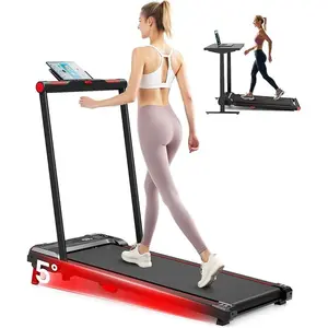 Walking Pad with Handle Bar, Incline Walking Pad Foldable Treadmill, 2.5HP Portable Under Desk Treadmills for Home, Compact Treadmill 330lb Capacity with LED Display