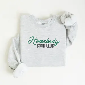 Homebody Book Club Embroidered Crewneck, Books, Reading Sweatshirt, Embroidered Sweatshirt, Bookworm Crewneck