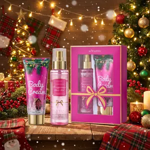 Kormesic Christmas 4-Scent Hand Cream & Perfume Gift Set for Women Moisturizing Winter Skincare Duo Box Perfect Holiday Present for Moms Friends & Teens