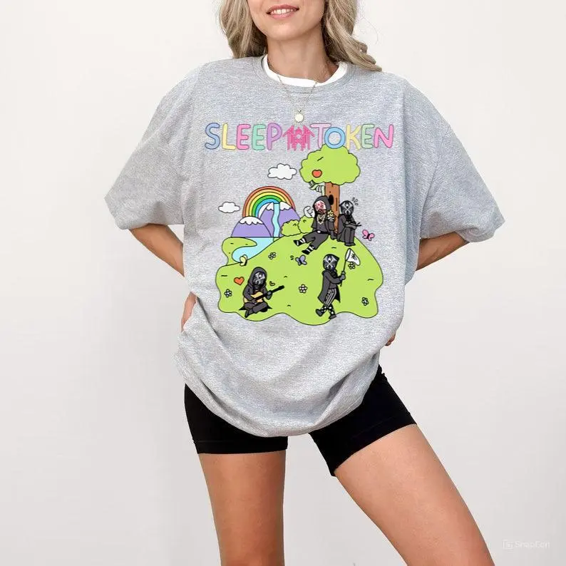 Sleep Token C0wboy Rider Shirt Cute Rainbow T-Shirt Casual Cotton