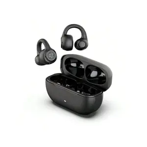 JLab Flex Open Earbuds, Open Ear Clip-On Fit, 21+ Hours Playtime, IPX4 Water Proof, Bluetooth Multipoint, Noise-Canceling Microphones For Clear Calls, Fast Pair, Android/IOS, Lightweight, Comfortable, 2 Year Warranty