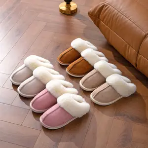 Cozy Plush Fleece Slippers Soft Warm Non-Slip in 4 Elegant Colors Ultra Soft Plush Fleece Design Durable TPR Sole Warm Breathable Comfort Blush Pink Khaki Beige Coffee Brown Deep Gray