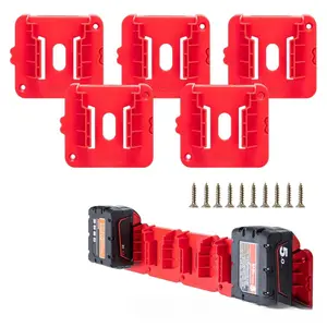 Milwaukee 18v M18 Battery Holder with Screws, Hanging Tool Organizer, Cordless Tool Storage, Home & Garage Use, Power Tool Organizer