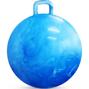 Hopper Ball With Handle For Kids 20-inch (50cm) Bouncy Balls For Kids, Blue jumping ball for kids Kangaroo Hippity Hop Balls, Sit And Spin Bouncing Ball With Handle Bounce Ball For Kids With Hand Pump