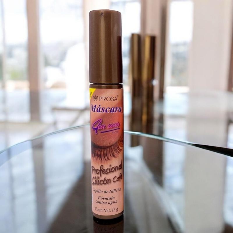 PROSA 5-Piece Brown Mascara & Oil Bundle – Professional Silicone Mascara, 4-in-1 Mascara, Eyeliner, Tintero, and Lash Growth Oil Makeup Aloe Eyelash Jojoba