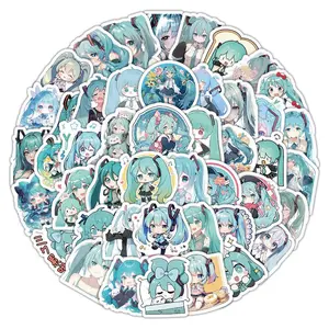 Hot Blue Anime Hatsune Miku Stickers Waterproof Vinyl Decals Travel Luggage Laptop Skateboard Decorative Stickers